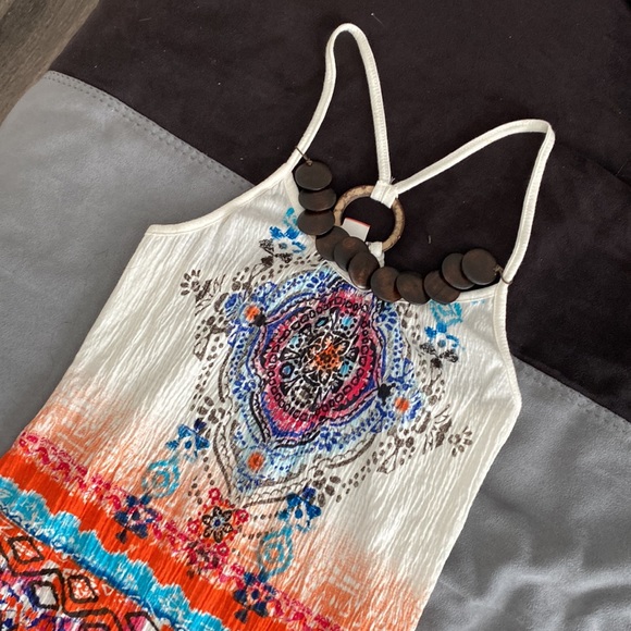 Boho multicolour camisole with wooden beads - Picture 2 of 16